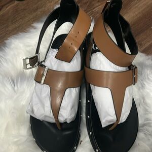 New tan leather sandals